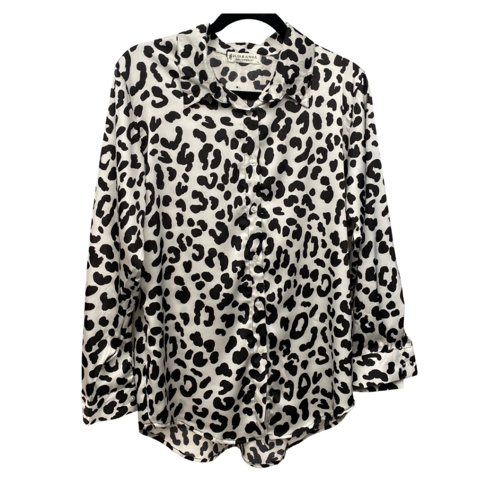Jon & Anna Contemporary black and white long sleeve animal print shirt